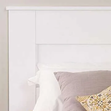 Prepac Stylish Flat Wood Panel Headboard for Queen Size Beds, Simplistic Wooden Queen Headboard 2.25" D x 64.5" W x 48" H, White, WHFQ-1301-1