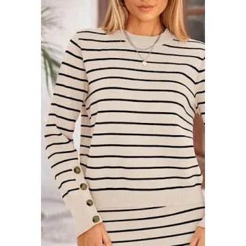 PRETTYGARDEN Women's Striped Sweater Set for Fall Style