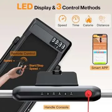 Walking Pad Treadmill, Under Desk Treadmill with Incline for Home/Office, 2 in 1 Folding Treadmill with APP/Remote Control and LED Display, 0.6-7.6 MPH 330 lbs Capacity