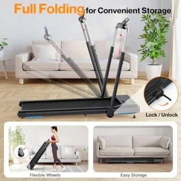 Walking Pad Treadmill, Under Desk Treadmill with Incline for Home/Office, 2 in 1 Folding Treadmill with APP/Remote Control and LED Display, 0.6-7.6 MPH 330 lbs Capacity