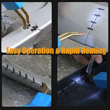 Plastic Welding Machine Car Bumper Repair Kit,Hot Stapler Plastic Repair Welder Soldering Kit,6Types 1050 Staples,Hot Staple Gun Plastic Welder&Flat/Outside Corner/Inside Corner/Wave Staples