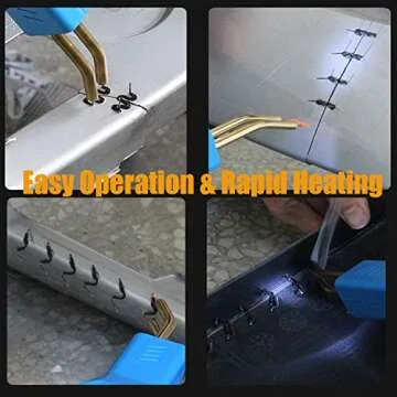 Plastic Welding Machine Car Bumper Repair Kit,Hot Stapler Plastic Repair Welder Soldering Kit,6Types 1050 Staples,Hot Staple Gun Plastic Welder&Flat/Outside Corner/Inside Corner/Wave Staples