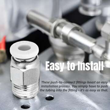 10Pcs Straight Pneumatic Fittings, Durable M10 Thread Push to Connect for PETF Tube