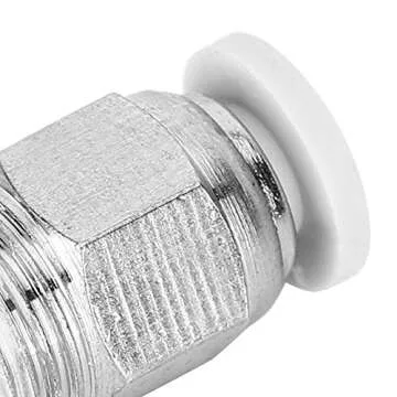 10Pcs Silver M10 Thread Push to Connect Pneumatic Fittings