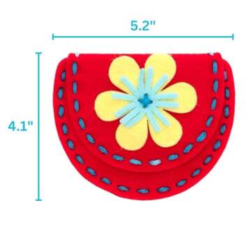 Serabeena Sew Your Own Purses - Sewing Kit for Kids - Felt Crafts for Kids - Sewing for Kids Ages 4-8 Plus - Felt Kit - Helps Develop Fine Motor Skills - DIY Kits for Kids with 6 Purses & Accessories