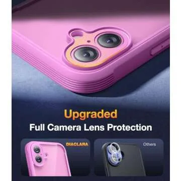 Diaclara iPhone 16 Rugged Case with Built-in Screen Protection