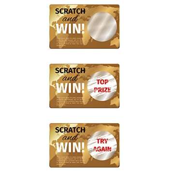 Leinuosen Scratch Off Sticker Round Labels 1 inch Self Adhesive Scratch Off Sticker for Business, Wedding Party, Party Favor(1000 Pieces)