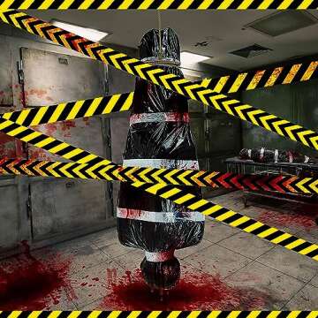 AnanBros 5ft Hanging Corpse Dead Victim Props Halloween Decorations, Haunted Creepy House Halloween Decor,Scary Halloween Decorations Outdoor Clearance, Outdoor Halloween Inflatables Yard Decorations