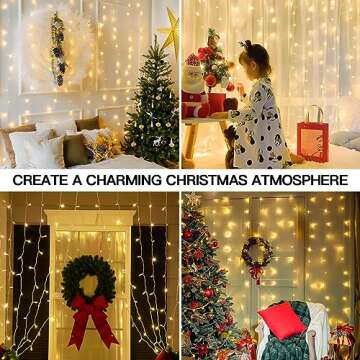 suddus Curtain Lights for Bedroom, 200 Led Hanging String Lights Outdoor, Fairy Curtain Lights Indoor for Christmas, Dorm, Wall, Backdrop, Window, Wedding, Party, Brithday Decor, Warm White