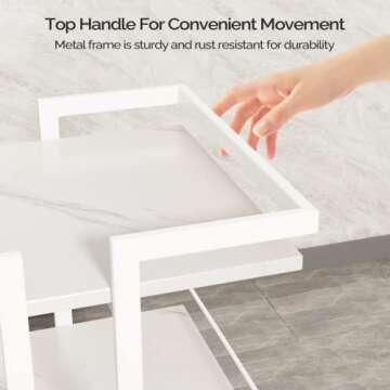 Esthetician Cart with Wheels Utility Salon Rolling Trolley, White Mobile Storage Organizer for Beauty Spa Cosmetology Massage, Tattoo Manicure Facial Tool Holder Station