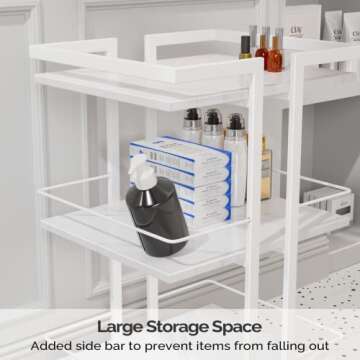 Esthetician Cart with Wheels Utility Salon Rolling Trolley, White Mobile Storage Organizer for Beauty Spa Cosmetology Massage, Tattoo Manicure Facial Tool Holder Station