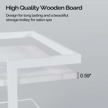 Esthetician Cart with Wheels Utility Salon Rolling Trolley, White Mobile Storage Organizer for Beauty Spa Cosmetology Massage, Tattoo Manicure Facial Tool Holder Station