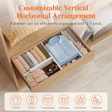 Lifewit Adjustable Drawer Dividers for Home Organization