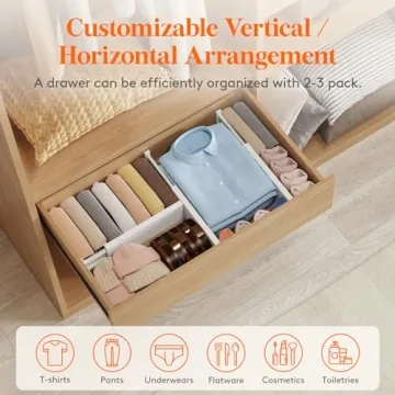 Lifewit Adjustable Drawer Dividers for Home Organization