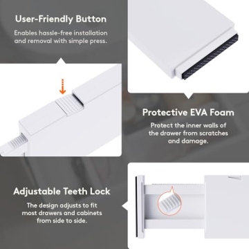 Lifewit Adjustable Drawer Dividers for Home Organization