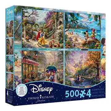 Ceaco - 4 in 1 Multipack - Thomas Kinkade - Disney Dreams Collection - Snow White, Mickey & Minnie M...