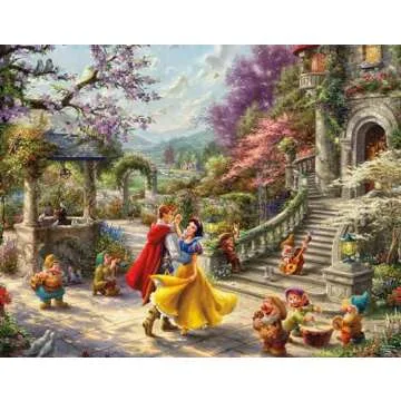 Ceaco - 4 in 1 Multipack - Thomas Kinkade - Disney Dreams Collection - Snow White, Mickey & Minnie Mouse, & Pocahontas - (4) 500 Piece Jigsaw Puzzles