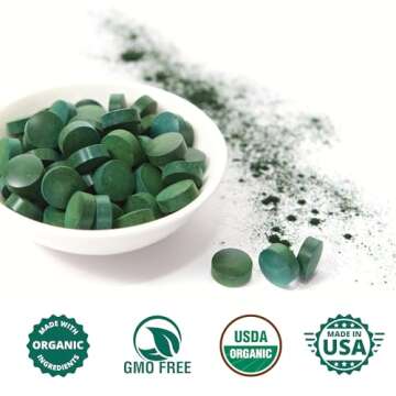Organic Spirulina Chlorella Tablets - 400 Count - 2-in-1 Superfood Algae Supplement for Natural Immune Support, Detox and Energy Boost. Broken Cell Wall. Organic Chlorophyll. Espirulina