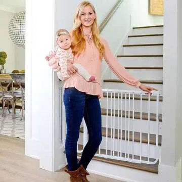 Cardinal Gates SS30 Stairway Special Baby Gate for Stairs - Adjustable Indoor Dog Gate - Aluminum Sa...