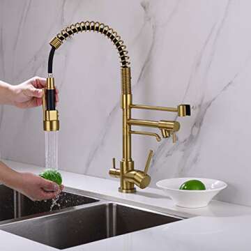 Delle Rosa 3-Way Kitchen Faucet - Stylish & Functional
