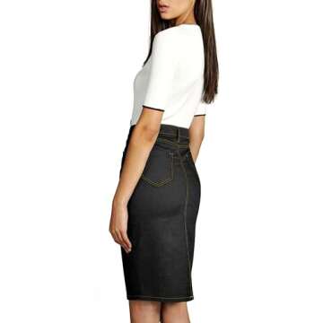 Lexi Super Comfy Stretch Denim Skirt | Versatile Length Options