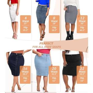 Lexi Super Comfy Stretch Denim Skirt | Versatile Length Options