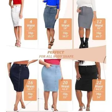 Lexi Super Comfy Stretch Denim Skirt | Versatile Length Options