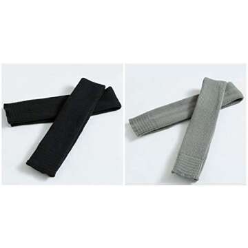 2Pack Women Adult Over Knee Thermal Leg Warmer Protector Socks For Dancing Yoga (2Pairs-(Black+Grey))