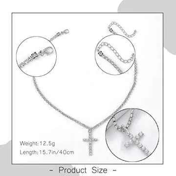 Elegant Gangel Silver Cross Necklace for Women - Stylish Jewelry