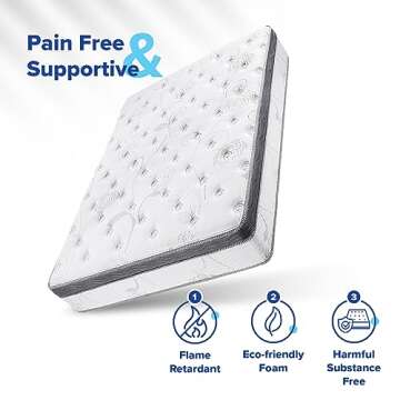 Olee Sleep Queen Mattress, 12 Inch Hybrid Mattress, Gel Infused Memory Foam, Pocket Spring for Support and Pressure Relief, CertiPUR-US Certified, Bed-in-a-Box, Firm, Queen Size