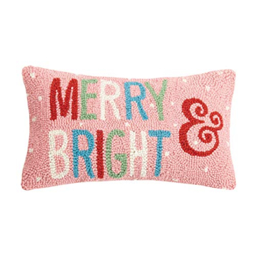 Merry and Bright Holiday Hook Pillow by Peking Handicraft
