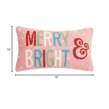 Merry and Bright Holiday Hook Pillow by Peking Handicraft