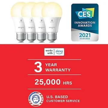 Sengled Alexa Light Bulb, S1 Auto Pairing with Alexa Devices, Warm Smart Light Bulbs, Bluetooth Mesh Smart Home Lighting, E26 60W Equivalent, 800LM, 1-Pack
