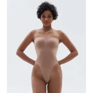 SHAPERX Strapless Bodysuit - Tummy Control Seamless Shapewear