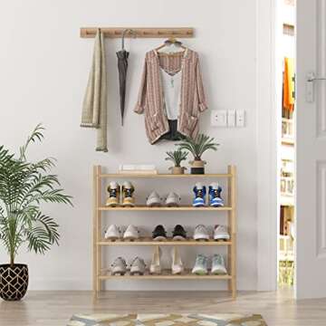 Z&L HOUSE 4-Tier Shoe Rack for Closet, Stackable Shoes Rack Organizer Free Standing Shoe Shelf for E...
