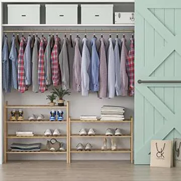 Z&L HOUSE 4-Tier Bamboo Shoe Rack Stackable Organizer