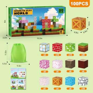 Magnetic Building Blocks Set - 100 PCS STEM Toys for Kids Aged 3-12