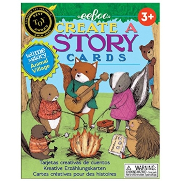 eeBoo: Animal Village Create A Story Pre-Literacy Cards, 36 Cards Included in The Set, Encourages Im...