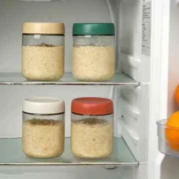 EONJOE Glass Jars 16oz Leakproof Containers for Meal Prep