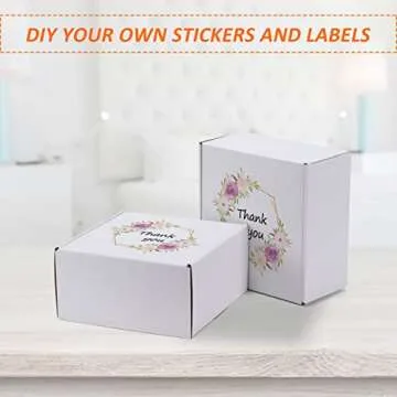 HORLIMER 8x8x4 inches Shipping Boxes Set of 25, White Corrugated Cardboard Box Literature Mailer