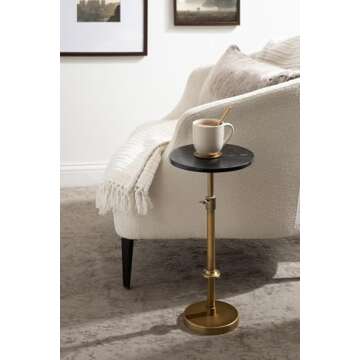 Kate and Laurel Engles Traditional Adjustable-Height Pedestal Drink Table