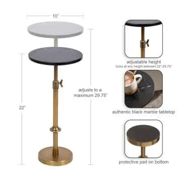 Kate and Laurel Engles Traditional Adjustable-Height Pedestal Drink Table