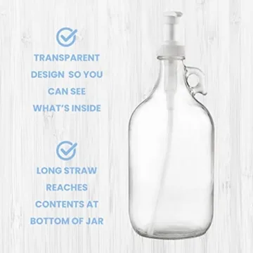 Kitchentoolz Half Gallon Glass Pump Dispenser - 64 oz
