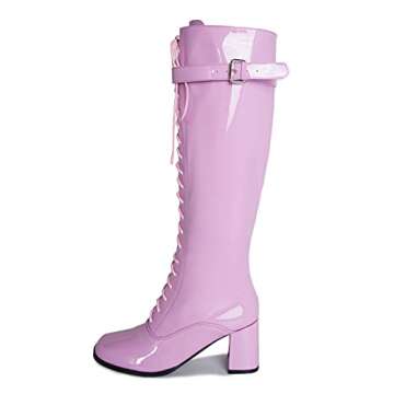 LIURUIJIA Women’s Knee High Gogo Boots with Block Heel
