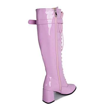 LIURUIJIA Women’s Knee High Gogo Boots with Block Heel