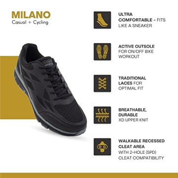 Tommaso Milano Men's Cycling Shoes Ideal for Peloton and Commuting