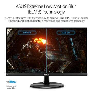 ASUS VP249QGR 23.8” Gaming Monitor 144Hz Full HD (1920 x 1080) IPS 1ms FreeSync ELMB Eye Care DisplayPort HDMI VGA, BLACK