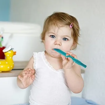 Fu Store Silicone Teething Straws for Infants 3-36 Months