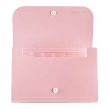 Stylish Expanding File Folder with 12 Pockets in Pink