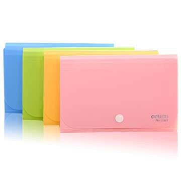 Stylish Expanding File Folder with 12 Pockets in Pink